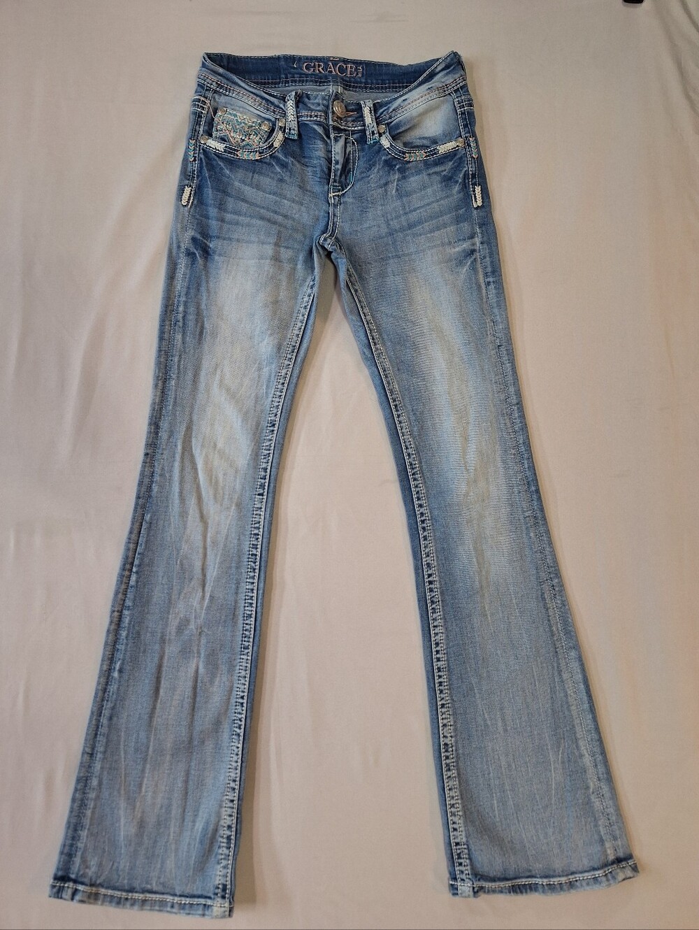 Grace in LA Light Blue Flared Jeans